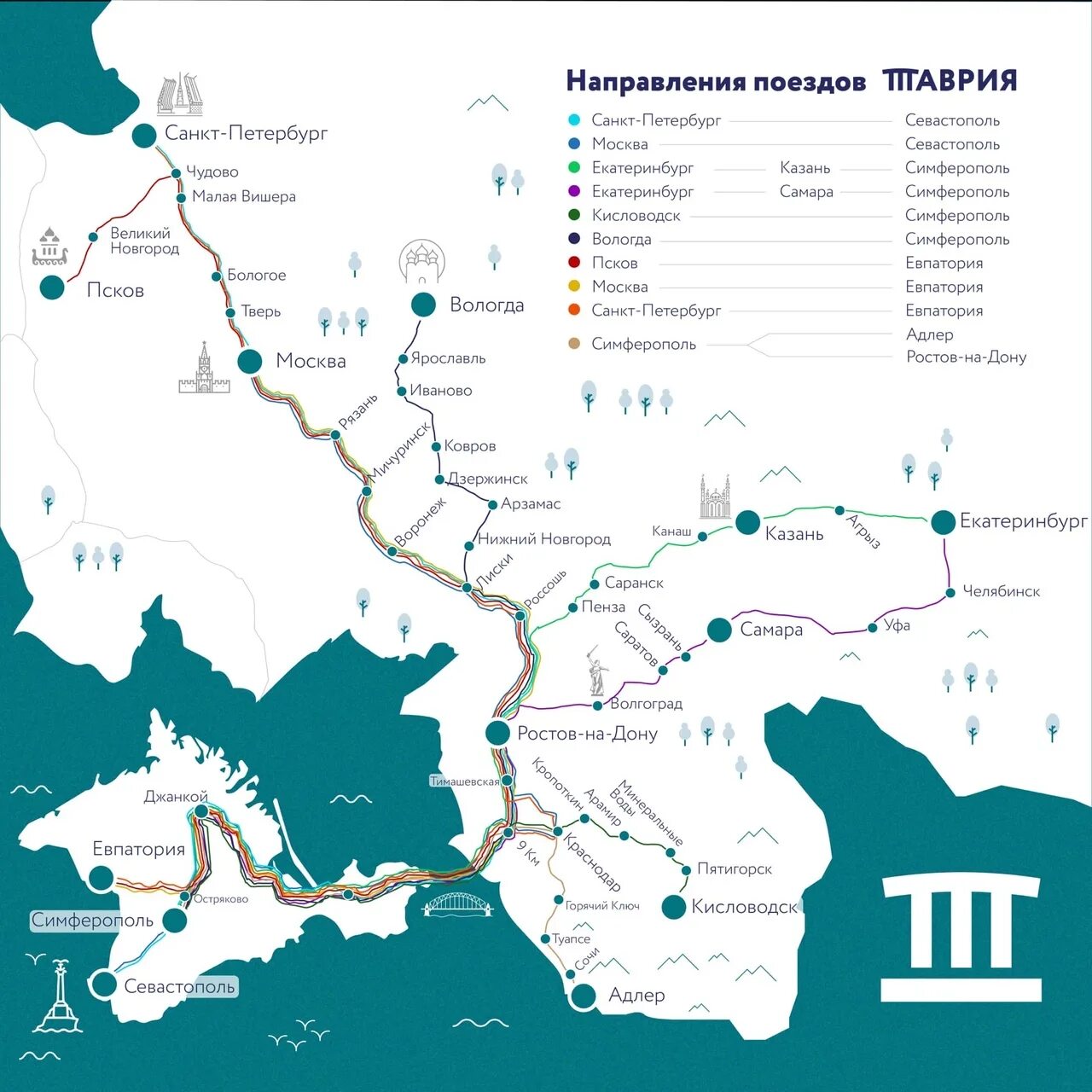 Поезд сила в правде маршрут по городам. Маршрут следования поезда Севастополь Санкт Петербург Севастополь. Поезд Севастополь Санкт-Петербург маршрут следования. Маршрут поезда Таврия Санкт Петербург Севастополь. Путь следования поезда Санкт Петербург Севастополь.