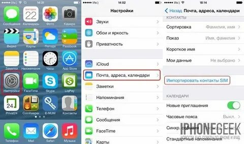 Контакты сим айфон