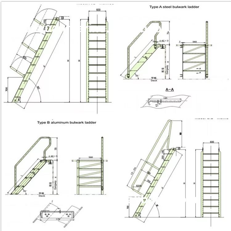Трап наклонный судовой чертеж. Трапы на судне чертежи. Трап лестница на корабле чертёж. Судовой трап чертеж.