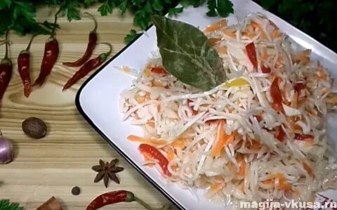 Маринованная капуста быстрого приготовления с чесноком уксусом