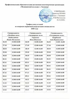 Расписание аккредитационных комиссий
