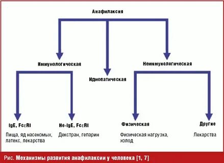 Типы анафилактических реакций