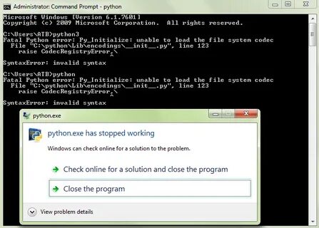 Python errors list
