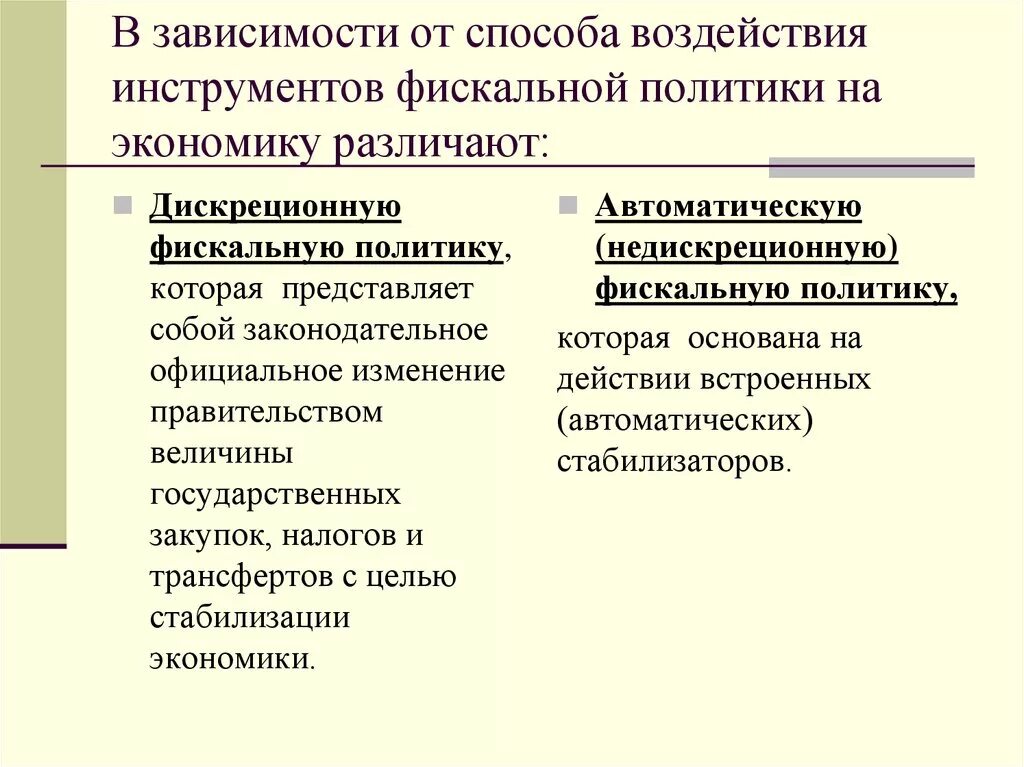 Какие выделяют экономические политики. Влияние фискальной политики на экономику. Воздействие фискальной политики на экономику. Влияние инструментов фискальной политики на экономику. Способы воздействия на экономику фискальная.