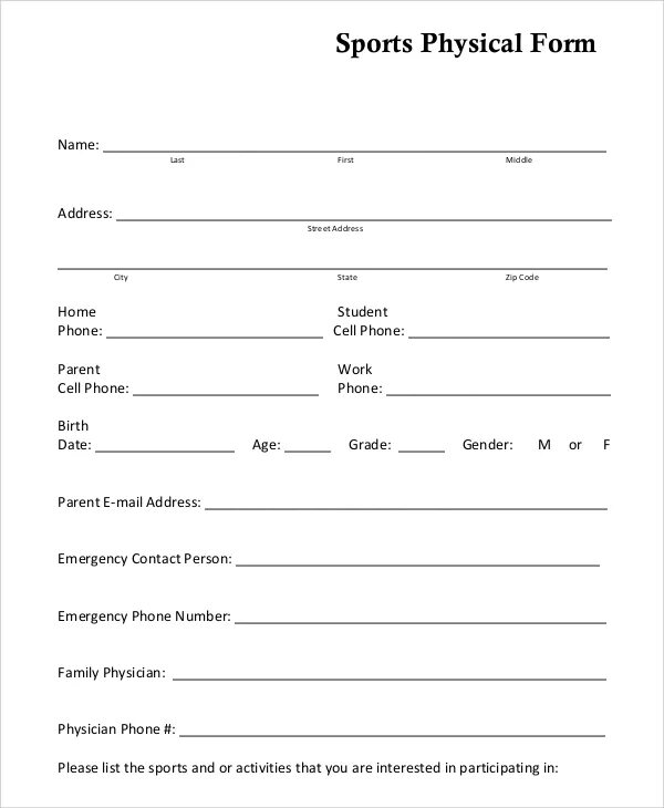 Physical form. China physical form for study. Form cula.