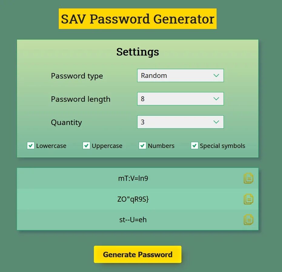 Password generator. Password generator