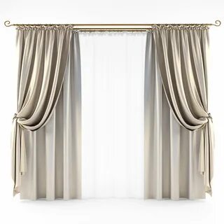 Curtains classic gold 3D model CGTrader.