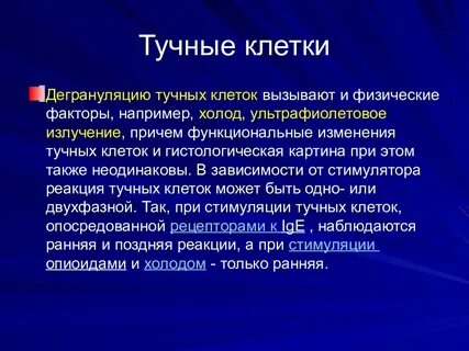 Тучные клетки функции