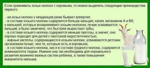 Козье молоко с года