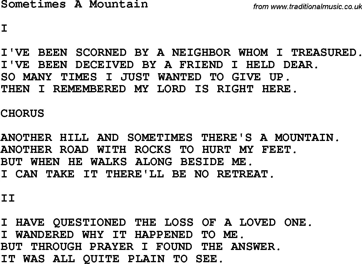 Mountain lyrics. Sometimes песня. Sometimes песня текст. Сомтайм песня. Bluegrass Gospel Lyrics and Chords.