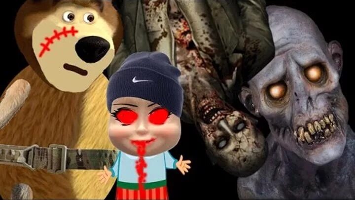 Маша страшные жуть. Маша и медведь зомби. маша и медведь ужастик. мультик маша и медведь ужастики.