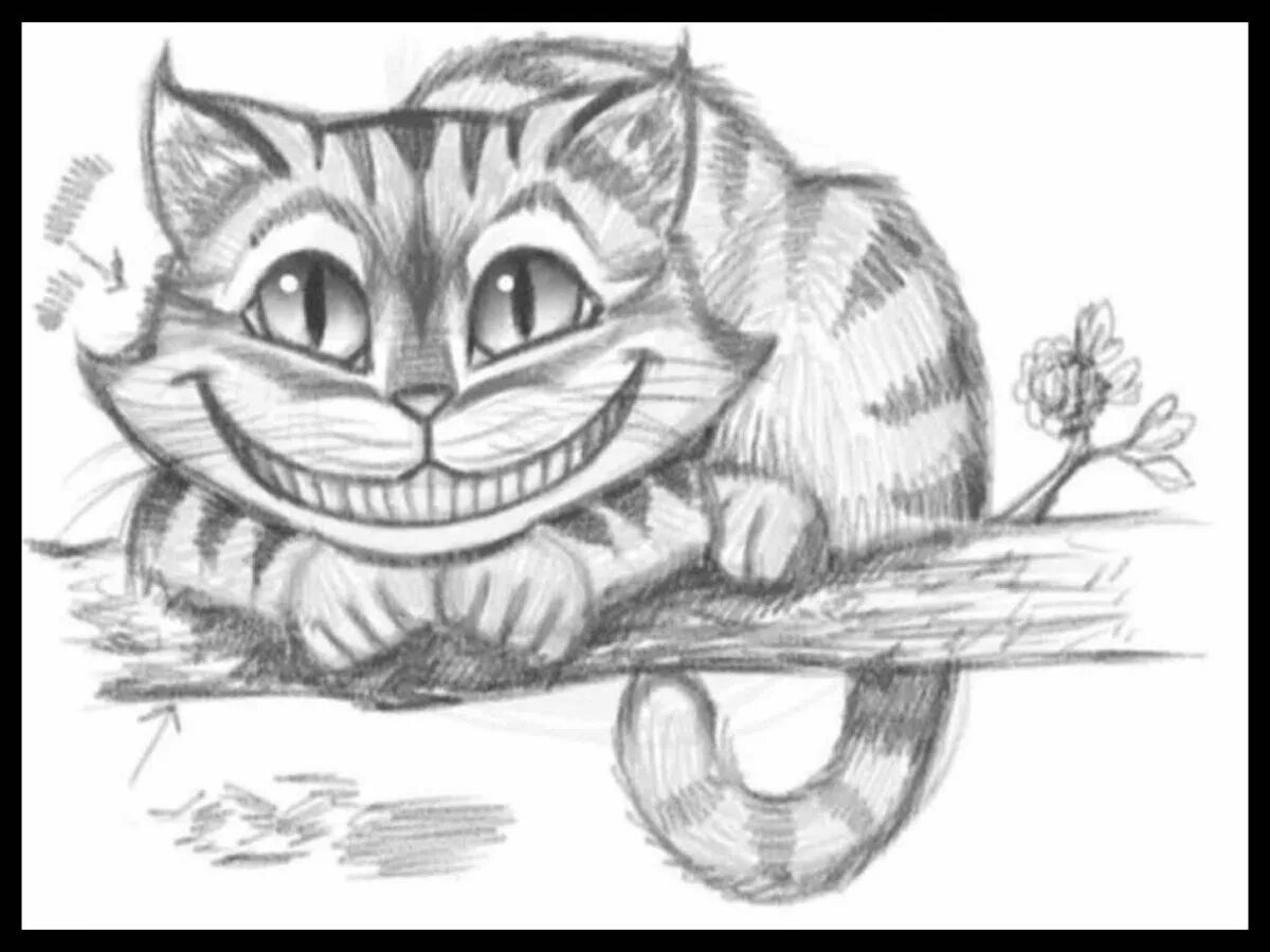 Рисунки поэтому. Кот из Алисы в стране чудес рисунок. Чеширский кот из Алисы в стране чудес рисунки. Алиса в стране чудес Чеширский кот рисунок. Чеширский кот рисунок карандашом для срисовки.
