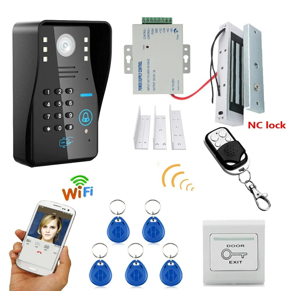Комплект видеодомофона wi fi. Домофон замок Wi-Fi. Видеодомофон с Wi-Fi. Видеодомофон с WIFI. Домофон с электромагнитным замком с WIFI модулем визит.