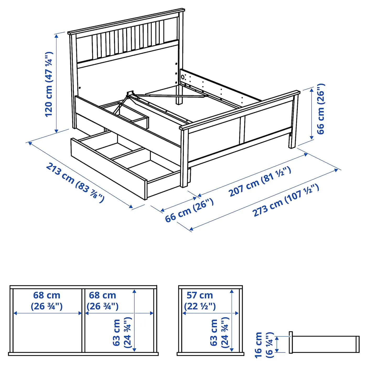 Руководство IKEA HEMNES (2 drawers) Кушетка