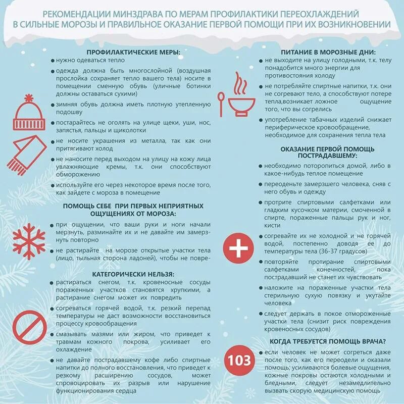 Помощь при низкой температуре