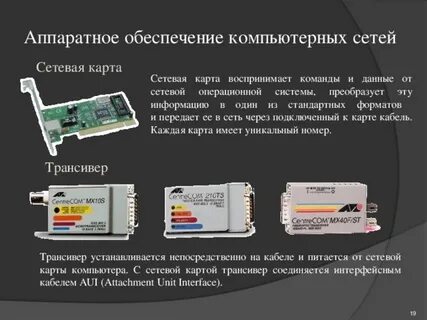 Аппаратное обеспечение компьютерных сетей