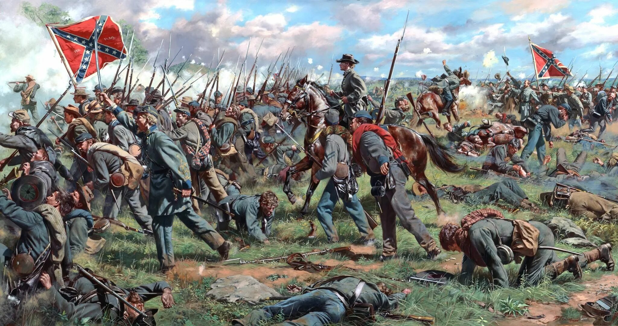 Какие были решающие битвы войны. Геттисберг 1863. Битва при Геттисберге. Дон Трояни Геттисберг.