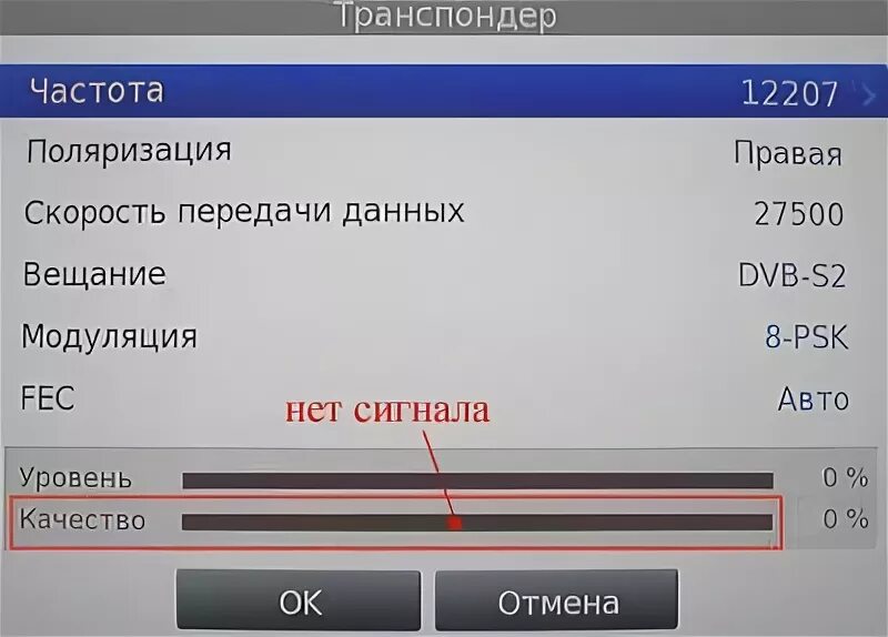 Частоты транспондеров триколор