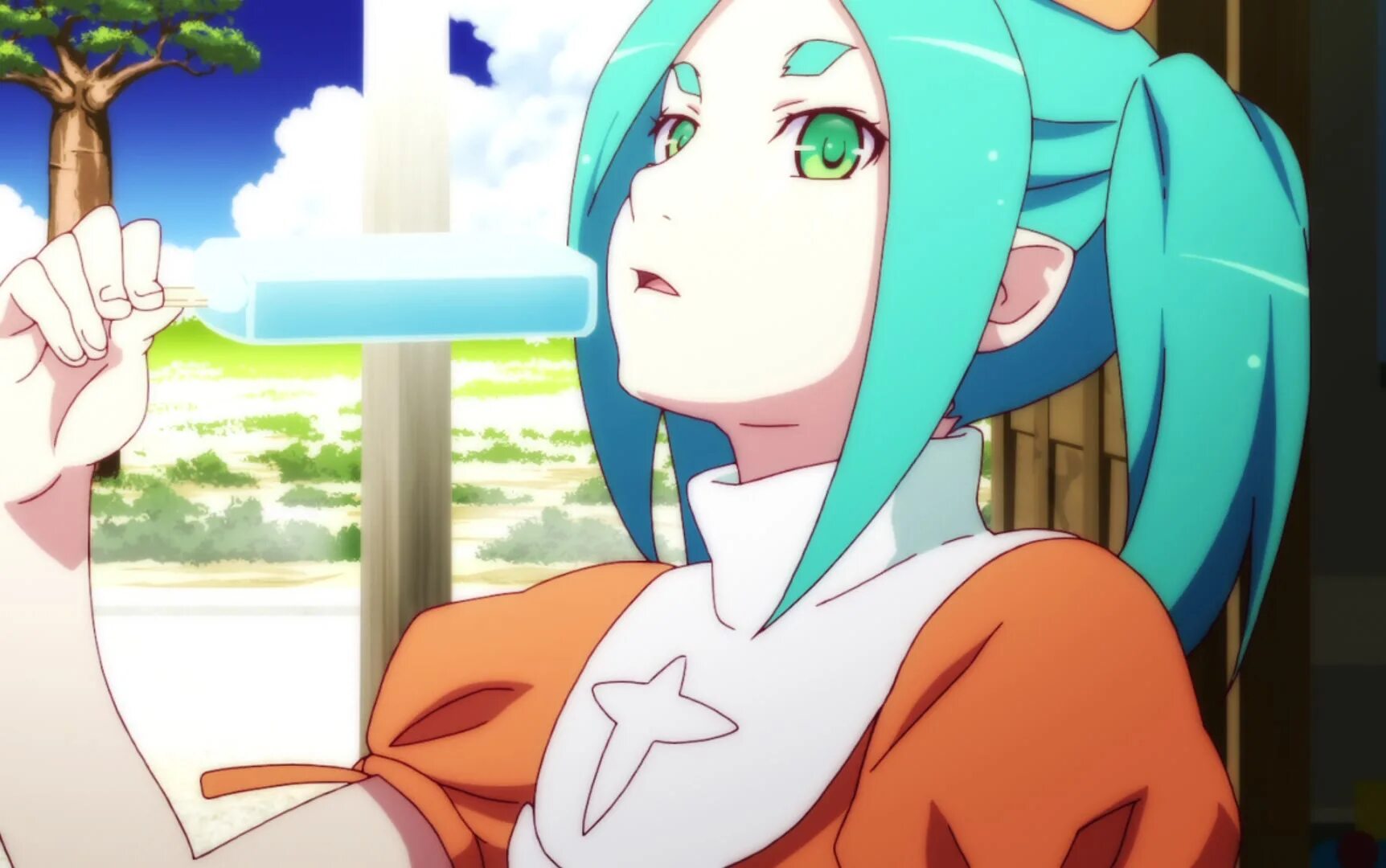 Otso city. Ёцуги Ононоки. Моногатари Ёцуги. Yotsugi Ononoki screenshots. Ёцуги Ононоки Скриншоты.