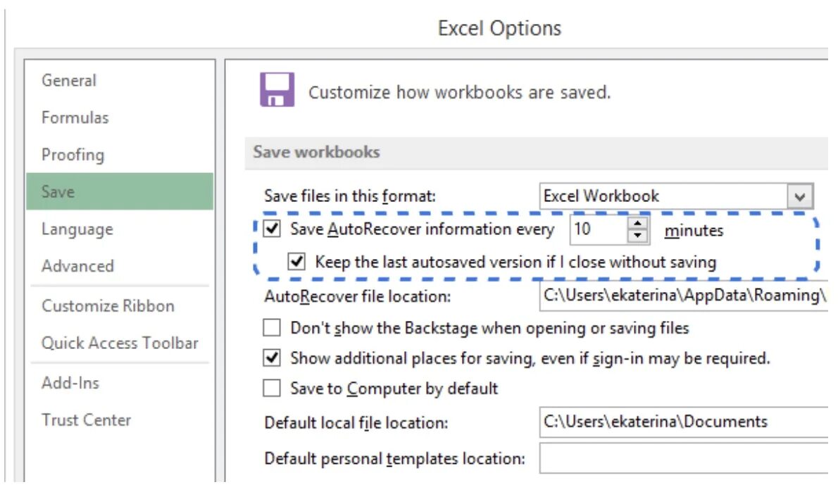 Save option