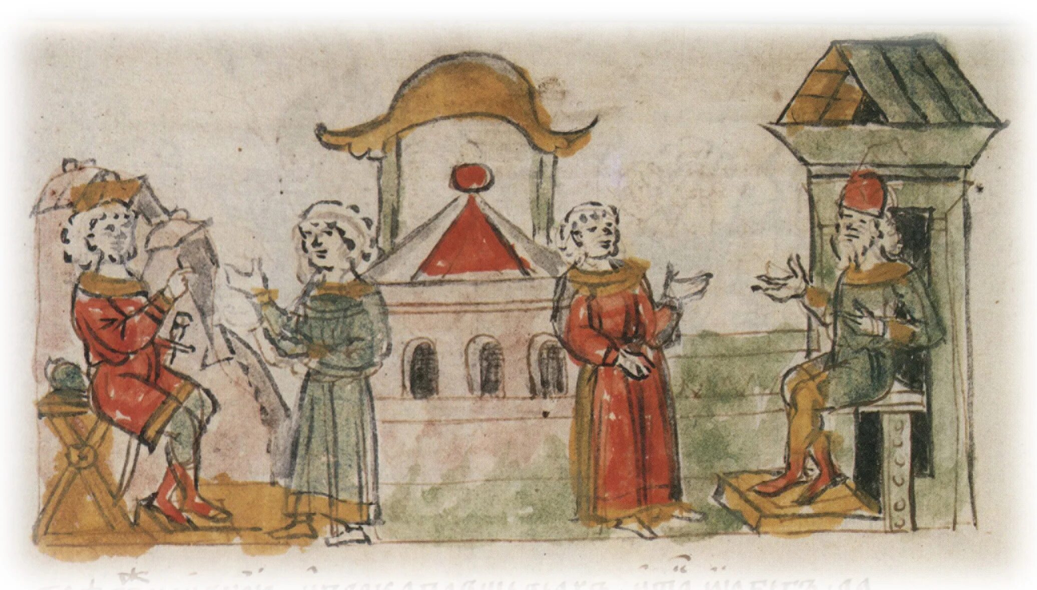 Миниатюра радзивилловской летописи. Радзивиловская летопись князь владимир. Радзивиловская летопись древляне. Радзивиловская летопись (v-viii вв. Радзивиловская летопись миниатюры.