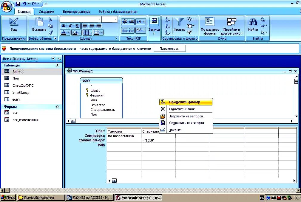 Фильтры БД В access. Окно фильтр в аксесс. Окно формы Майкрософт аксесс. Расширенный фильтр access. Использование access