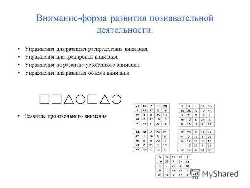 Объем внимания задания. Упражнения на развитие объема внимания. Упражнения на объем внимания.