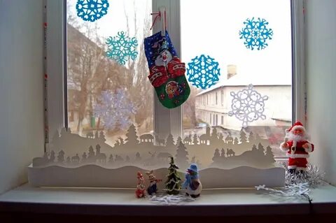 Как украсить подоконник к новому году