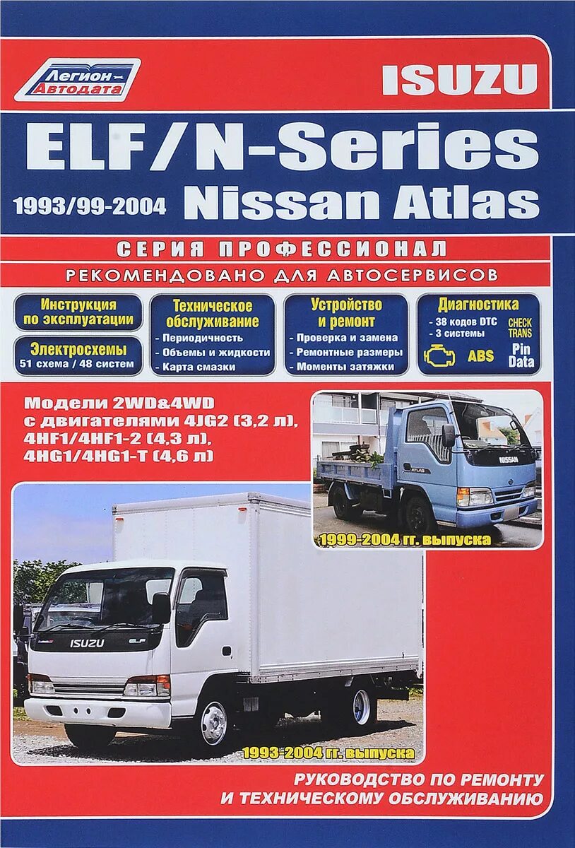 Двигатель руководство по ремонту и техническому. Nissan Atlas Isuzu Elf 1993 2004 книга Легион. Nissan Atlas 1999. Isuzu Elf 4hf1. Книга ремонта Isuzu 4hg1 t.