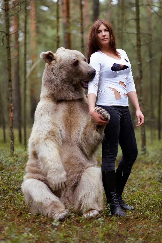 Russian Model Poses with a Real Bear in These Fairytale-Inspired Photos - YouTub