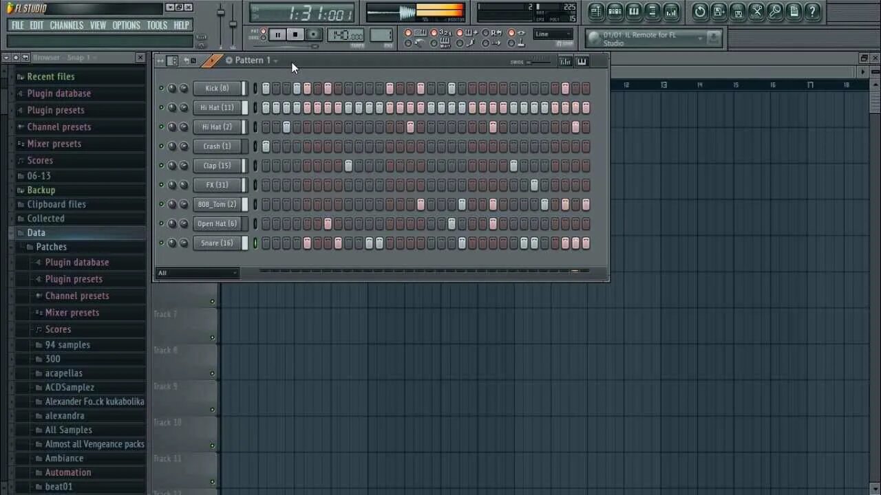 Fl studio patterns. Барабаны для fl studio 20. mixer fl studio 20. демка с фл студио. драм партия в fl studio.