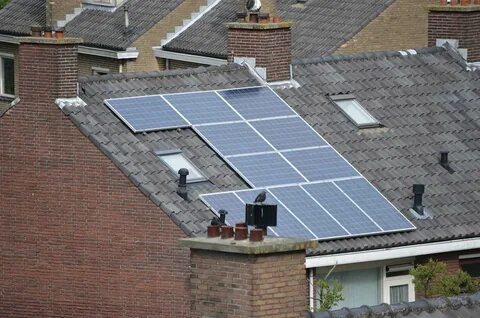 Solar panels on the roof aren t