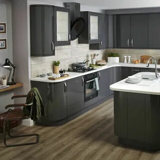 Серая кухня металлик