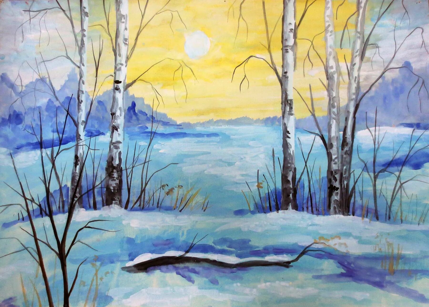 Весенняя природа. Зима с летом встречается. Ранняя весна монотипия пейзажная. Весна для дошкольников. Весенний пейзаж гуашью.