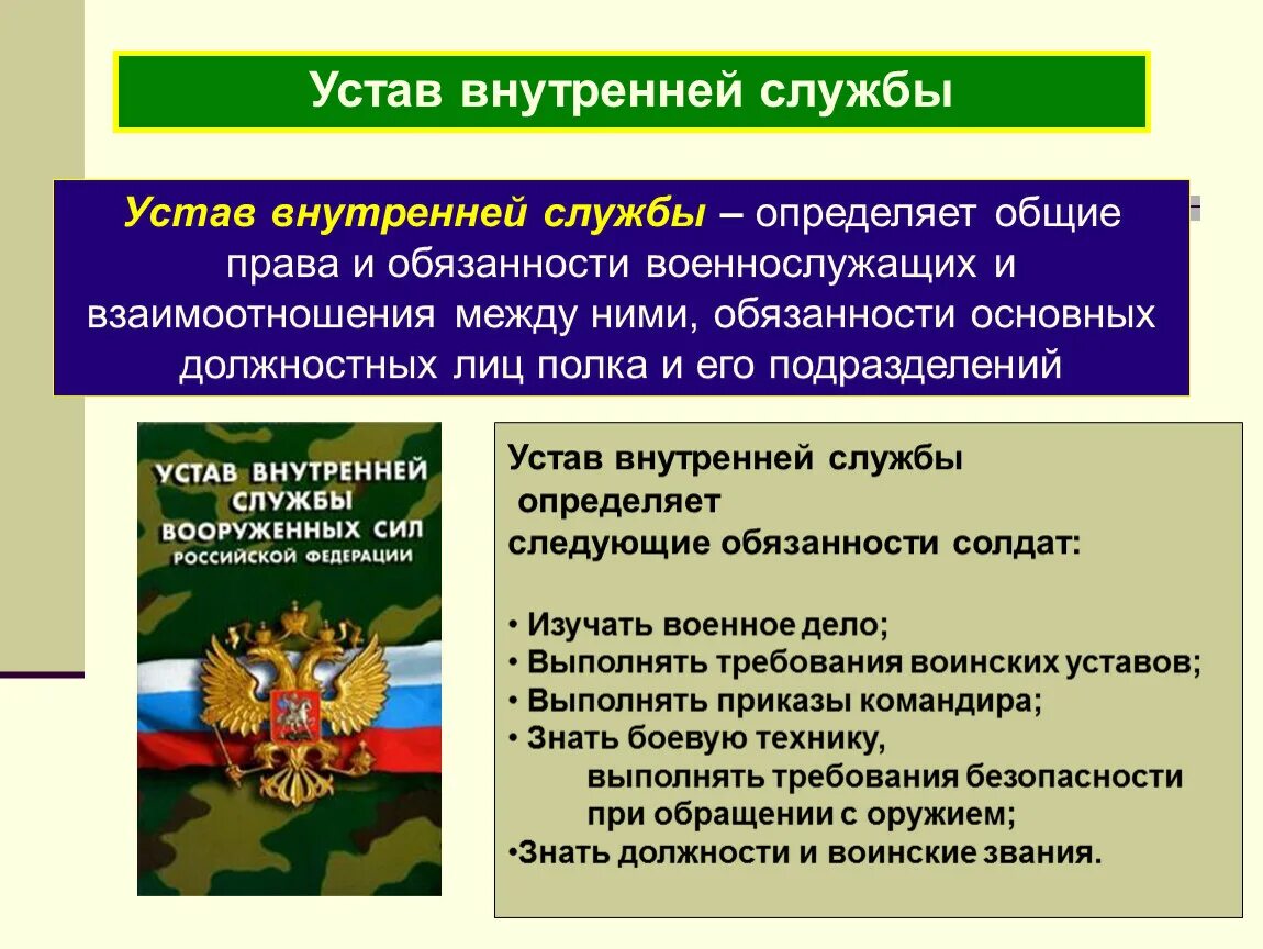 Общие обязанности военнослужащего устав вс. Что определяет устав внутренней службы. Устав внутренней службы вс определяет. Устав внутренней службы обязанности. Обязанности военнослужащего вс рф