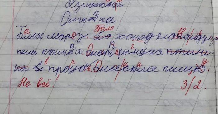 Контрольную по русскому пишу. Ошибка в тетради. двойка в тетради. исправления в тетради. ошибки в тетради по русскому языку.