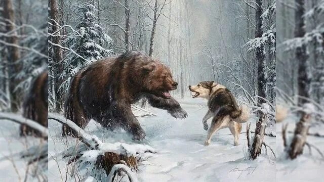 Русский медведь и волк. Данчурова художник охота на медведя. Охота на медведя Берлога Сибирь.