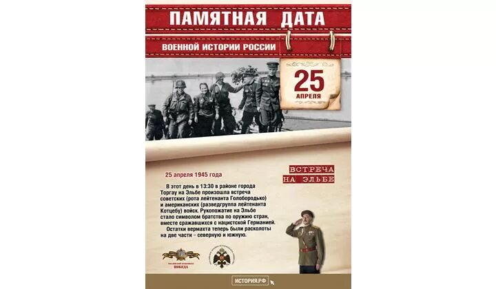 21 апреля дата в истории. Памятная дата 25 апреля встреча на эльбе. памятные даты военной истории 25 апреля.