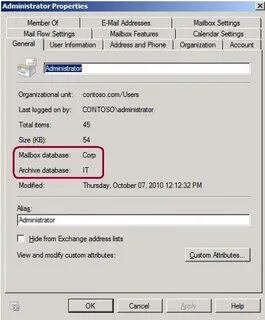 Exchange mailbox