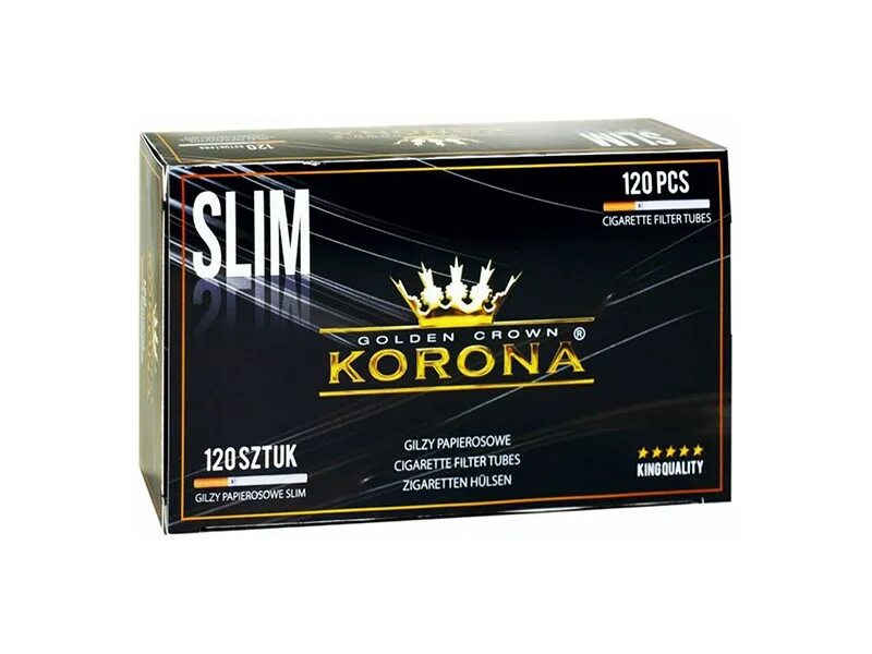 Купить гильзы 6.5 для сигарет. Гильзы сигаретные Korona 120 Slim. Гильзы для сигарет Korona Slim 6.5 мм. Сигаретные гильзы Korona - Slim. Гильзы для сигарет корона Slim Carbon (120 шт).