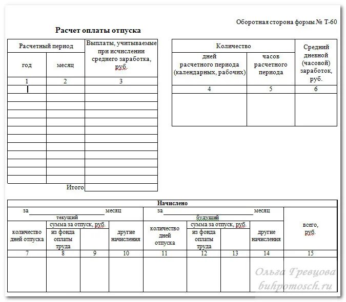 Форма расчета отпуска. Записка-расчет о предоставлении отпуска т-60. Записка расчет т-60 образец заполнения. Т-60 записка-расчет о предоставлении отпуска работнику. Расчет оплаты отпуска форма т-60.