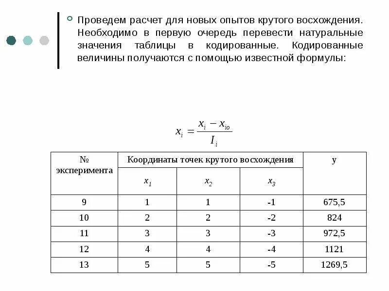 Согласно проведенным расчетам. Факторные экспериментальные планы. Экспериментальные планы таблица. Метод крутого восхождения. Расчет в-плана эксперимента пример.