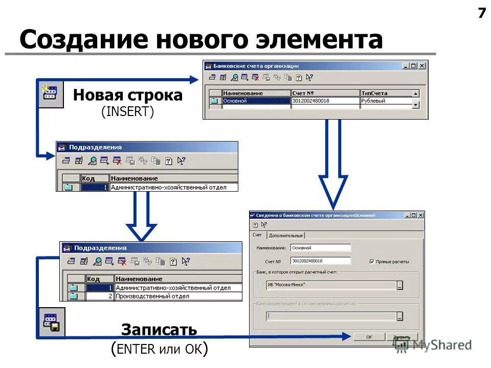 Создавать элементы. Создавать элементы
