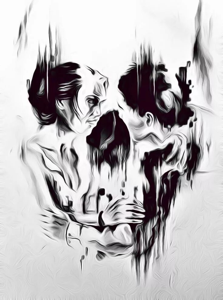 Арт рисунки черно белое. Черно белые картины. Раздвоение личности арт. Разтроение личности арт. Картина чб.