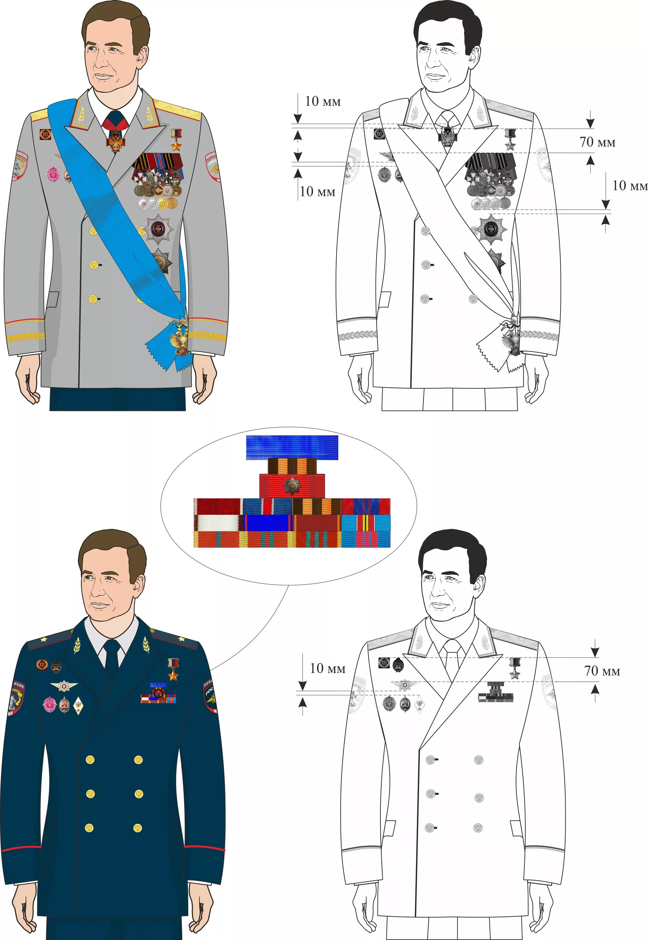 Правило ношения знаков различия. Медали МВД расположение на кителе МВД. Парадный китель МВД размещение медалей. Расположение планки на кителе МВД. МВД орденская планка на китель полиции.