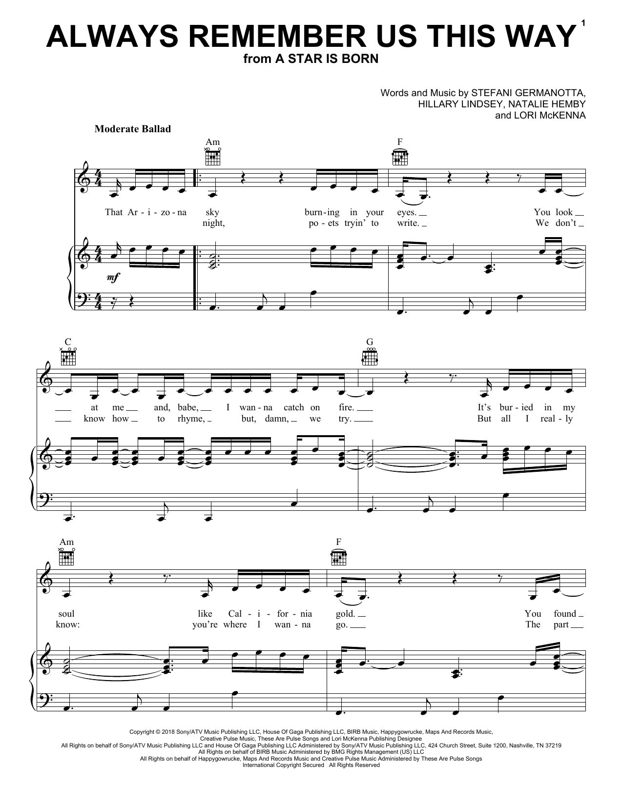 Песня леди гага always. Always i remember us this way Lady Gaga Ноты. Lady Gaga always remember us this way Ноты для фортепиано. Ноты леди Гага Олвейс. Always remember us this way Ноты для фортепиано.