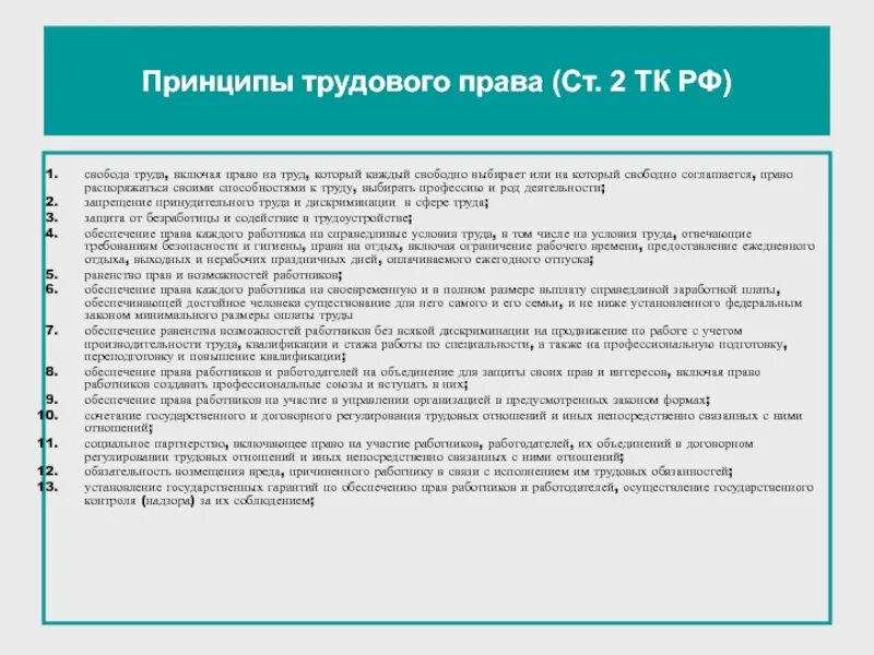 Понятие свободы труда. Трудовое право принципы кратко. Принцип свободы труда ТК РФ.