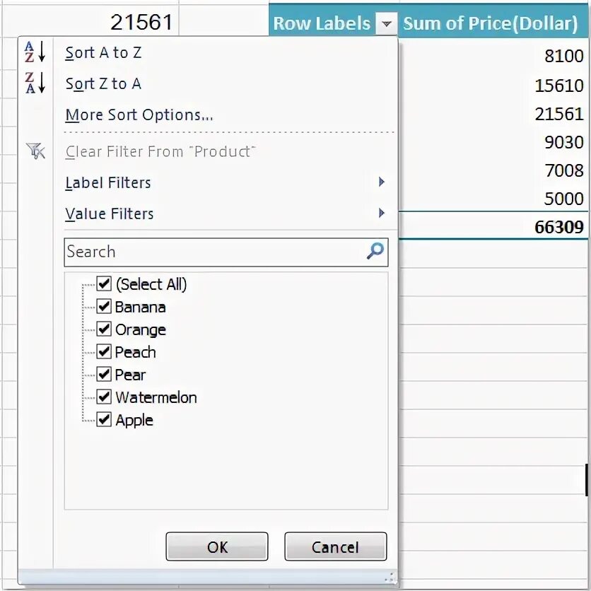 Row labels. Row labels