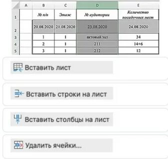 Столбцы фамилий