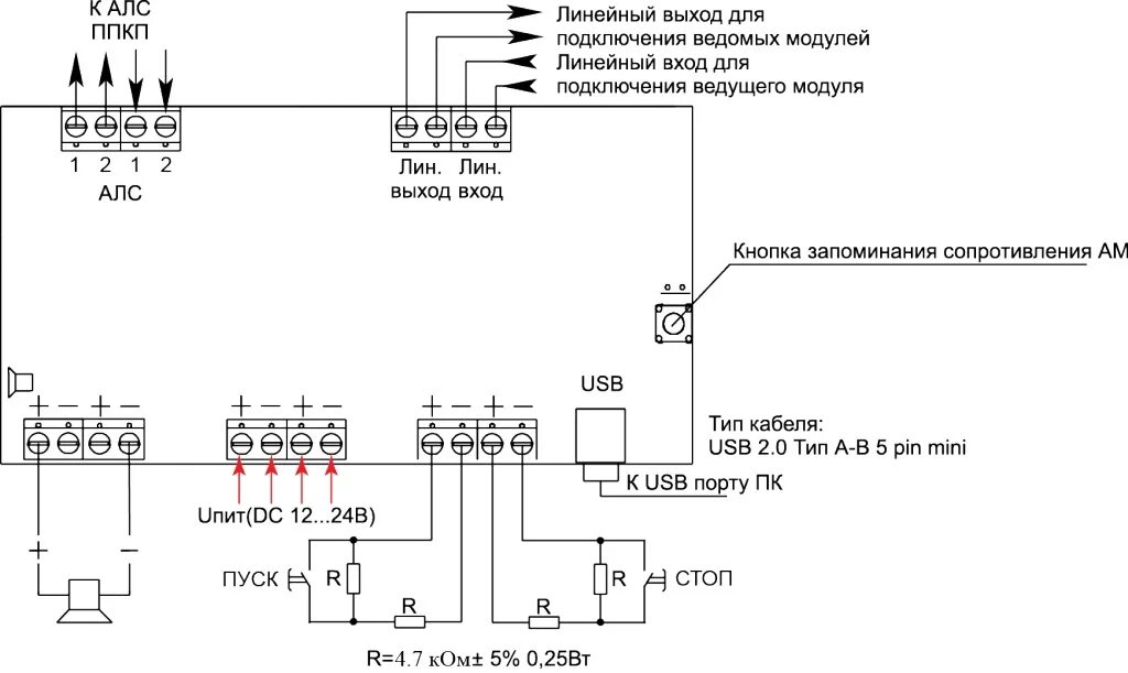 Расключение мду 1 рубеж схема подключения Блок управления и сигнализации (БУС) B30-LINEAR4/RG купить, цена в интернет мага